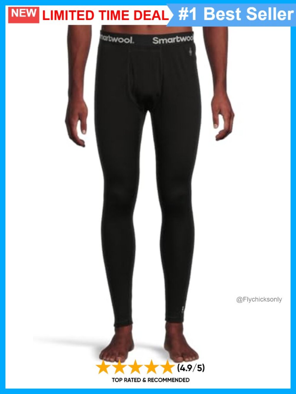 Merino Wool Base Layer Bottoms Athletic Fit Mid Rise Leggings